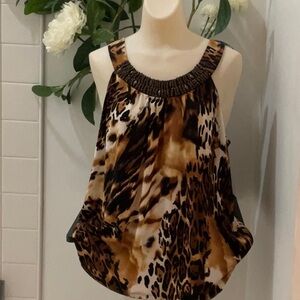 AGB Leopard Print Sleeveless Top